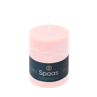 Spaas Rustieke Cilinderkaars Ø8x11 cm - Roze