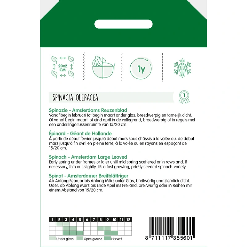 Spinazie Amsterdams Reuzenblad scherpzaad, 100g - afbeelding 2