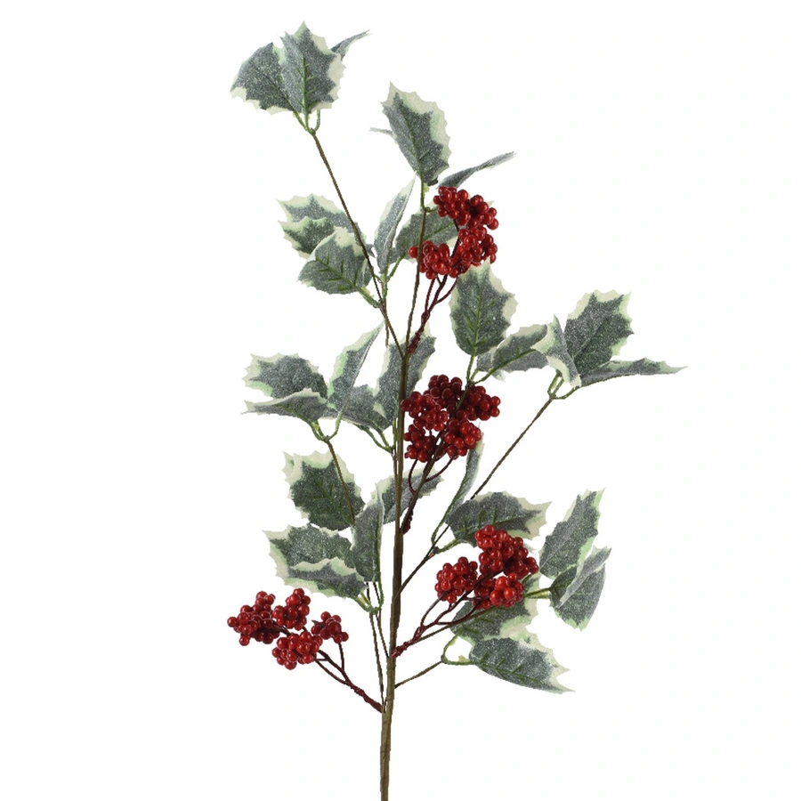 Kersttak Glitter met Rode Besjes - 68 cm