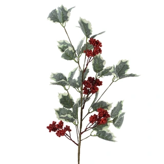 Kersttak Glitter met Rode Besjes - 68 cm