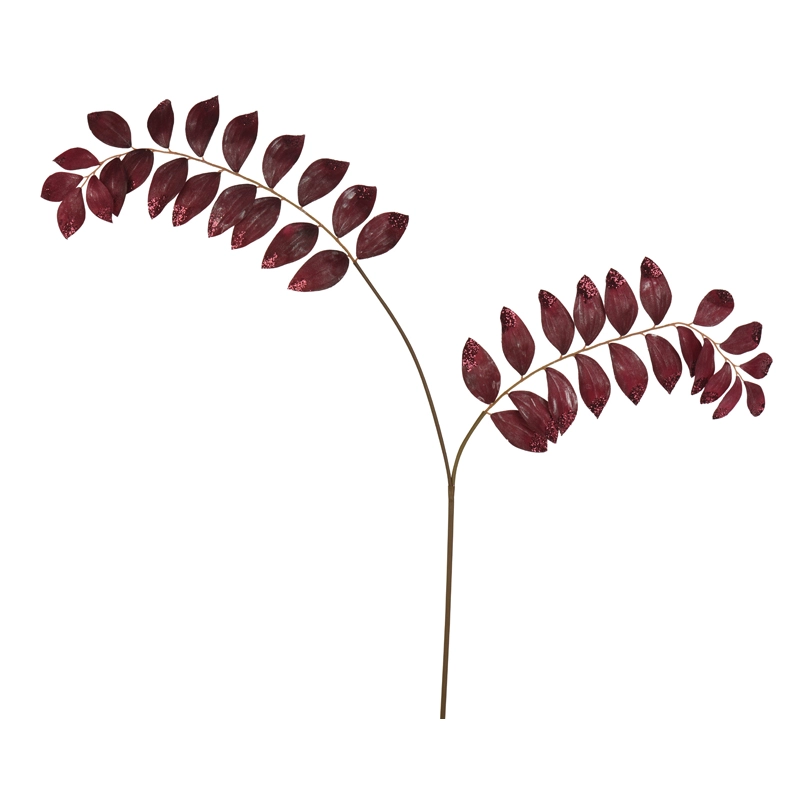 Kunsttak Leaf Spray Maroon - 110 cm