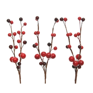 Kunsttak Berry Spray Rood - 8 cm
