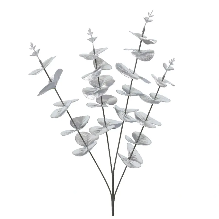 Kersttak Spray Blaadjes Zilver - 69 cm