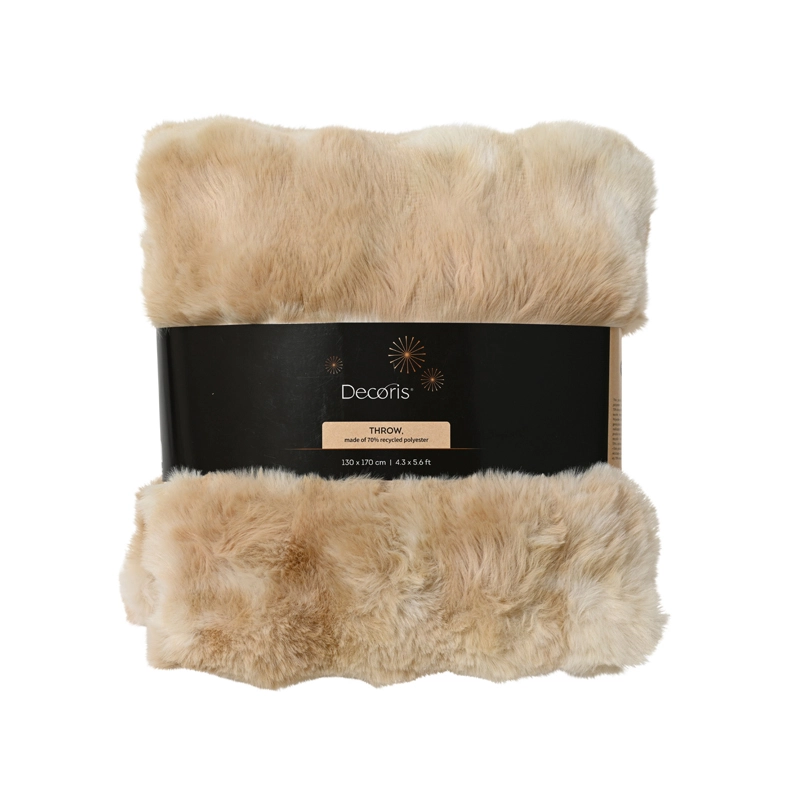Kerstplaid Beer beige - afbeelding 1