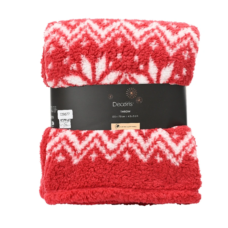 Sprei Kerstpatroon 130x170 - Rood - afbeelding 1