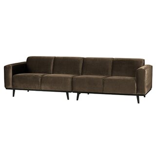 BePureHome Statement 4-zits Bank 280 Cm Fluweel Taupe - afbeelding 2