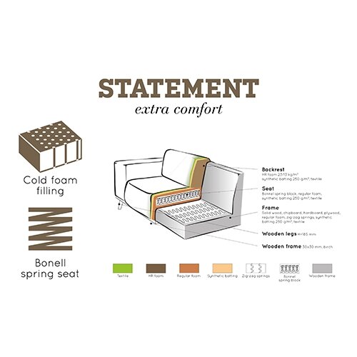 BePureHome Statement 4-zits Bank 280 Cm Suedine Zwart - afbeelding 4