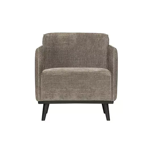 BePureHome Statement Fauteuil Met Arm Brede Platte Rib Clay - afbeelding 1