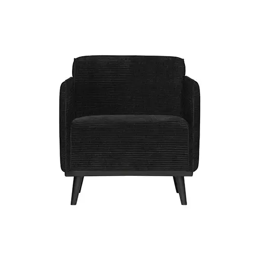 BePureHome Statement Fauteuil Met Arm Brede Platte Rib Graphite - afbeelding 1