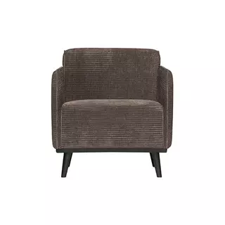 BePureHome Statement Fauteuil Met Arm Brede Platte Rib Taupe - afbeelding 1