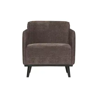 BePureHome Statement Fauteuil Met Arm Brede Platte Rib Taupe - afbeelding 1