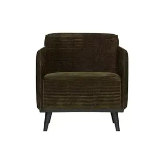 BePureHome Statement Fauteuil Met Arm Brede Platte Rib Warm Groen - afbeelding 1