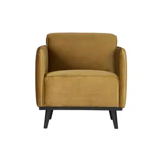 BePureHome Statement Fauteuil Met Arm Fluweel Honing Geel - afbeelding 1