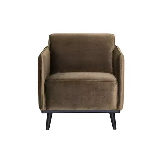 BePureHome Statement Fauteuil Met Arm Fluweel Taupe - afbeelding 1