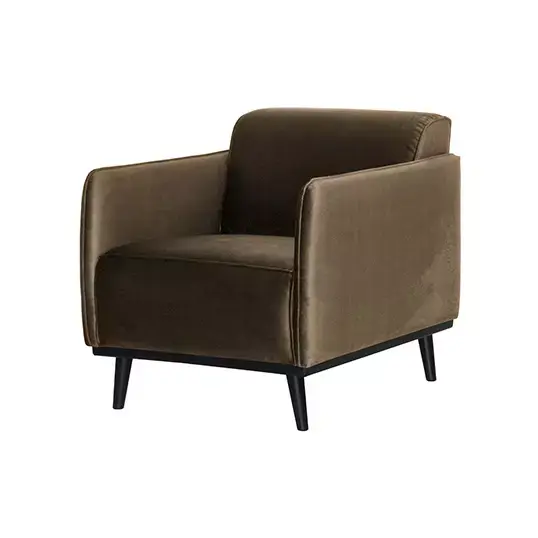 BePureHome Statement Fauteuil Met Arm Fluweel Taupe - afbeelding 2