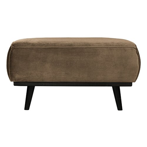 BePureHome Statement Hocker Fluweel Taupe 80x55cm - afbeelding 1