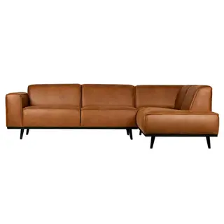 BePureHome Statement Hoekbank Rechts Lederlook Cognac - afbeelding 1