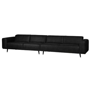 BePureHome Statement Xl 4-zits Bank 372 Cm Suedine Zwart - afbeelding 2