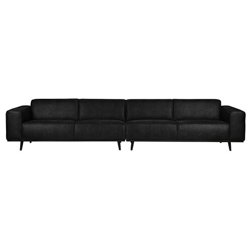 BePureHome Statement Xl 4-zits Bank 372 Cm Suedine Zwart - afbeelding 1