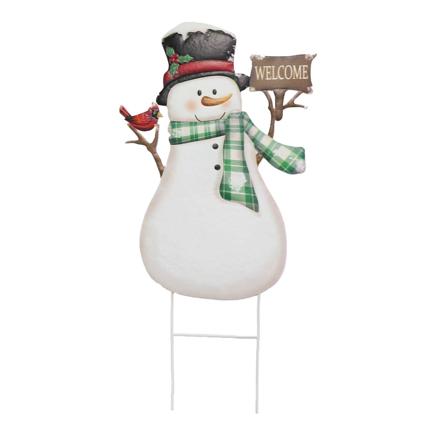 Tuinsteker Ijzer Sneeuwpop - 43x87 cm - afbeelding 1