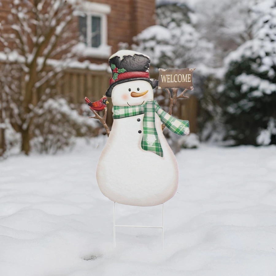 Tuinsteker Ijzer Sneeuwpop - 43x87 cm - afbeelding 2