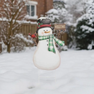 Tuinsteker Ijzer Sneeuwpop - 43x87 cm - afbeelding 2