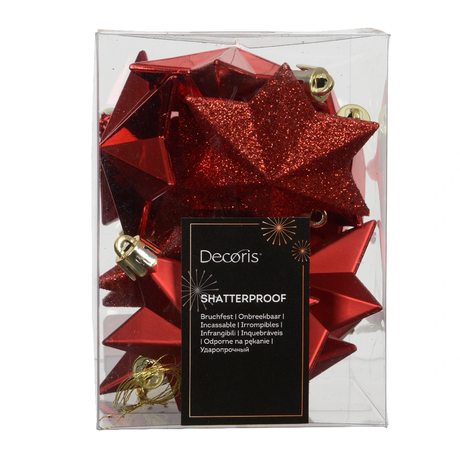 Sterren Mix 12 st. - Kerstrood - afbeelding 2