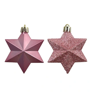 Sterren Mix 12 st. - Vintage Roze