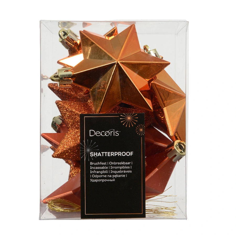 Sterren Mix 12 st. - Warm Orange - afbeelding 2
