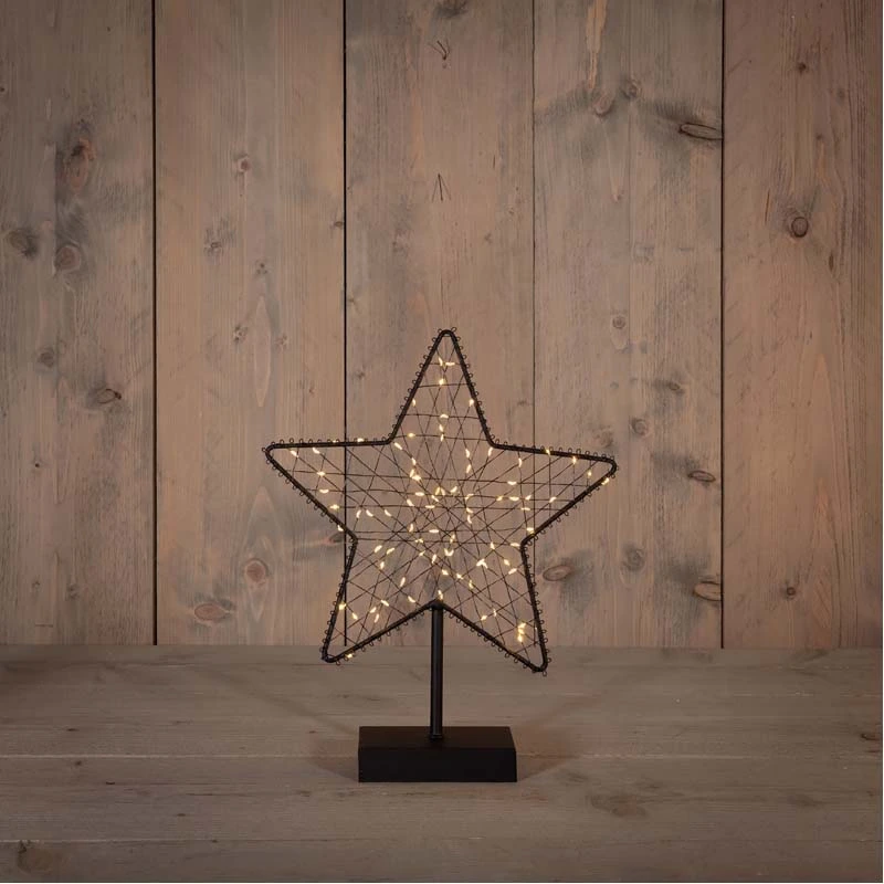 Ster Op Voet Metaal Classic Warm - 28x34,5 cm