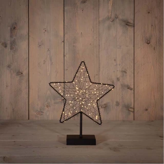 Ster Op Voet Metaal Classic Warm - 28x34,5 cm