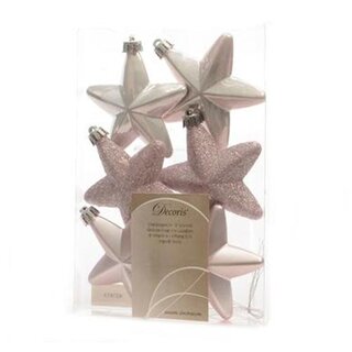 Kerstster Mix 6 st. - Poederroze