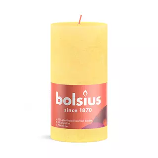 Bolsius Stompkaars Rustiek Shine Ø6,8x13 cm - Sunny Yellow