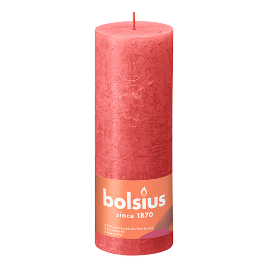 Bolsius Stompkaars Rustiek Ø6,8x19 cm - Blossom Pink