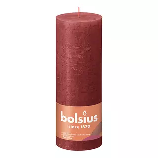 Bolsius Stompkaars Rustiek Ø6,8x19 cm - Delicate Red