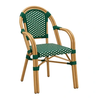 Tuin Armstoel Wicker - Ivoor/Groen