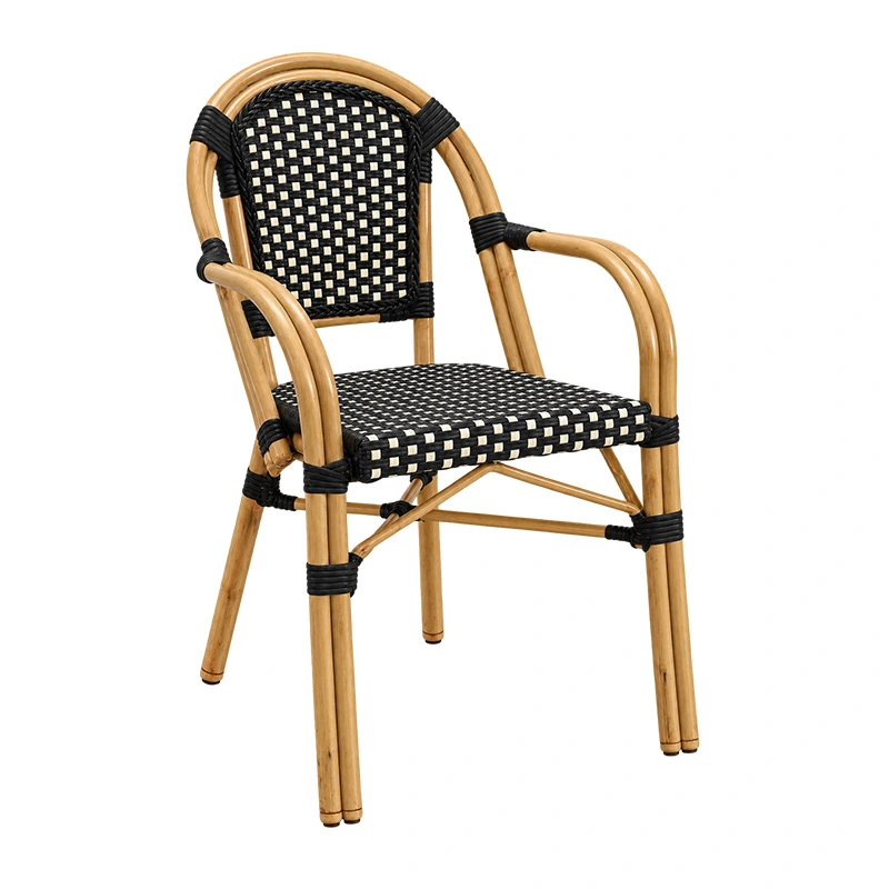 Tuin Armstoel Wicker - Ivoor/Zwart