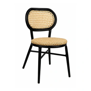 Tuinstoel Wicker - Zwart/Naturel