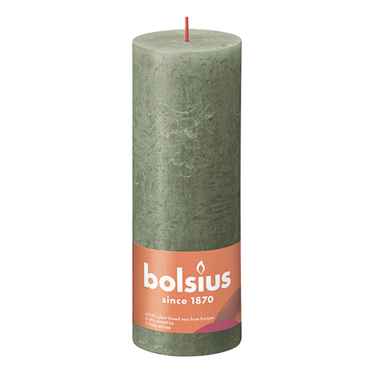 Bolsius Stompkaars Rustiek Ø6,8x19 cm - Fresh Olive