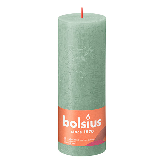 Bolsius Stompkaars Rustiek Ø6,8x19 cm - Sage Green
