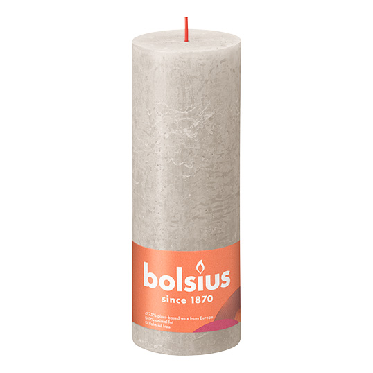 Bolsius Stompkaars Rustiek Ø6,8x19 cm - Sandy Grey