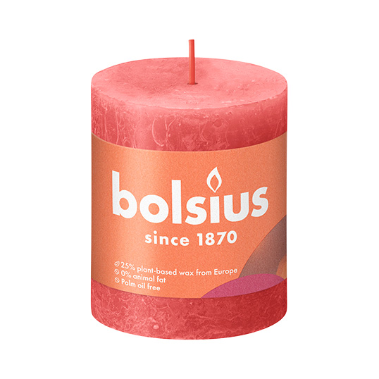 Bolsius Stompkaars Rustiek Ø6,8x8 cm - Blossom Pink