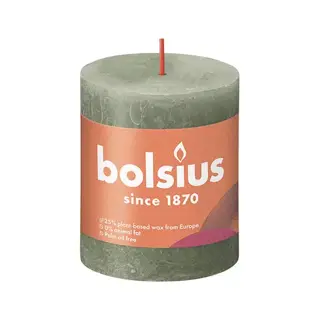 Bolsius Stompkaars Rustiek Ø6,8x8 cm - Fresh Olive