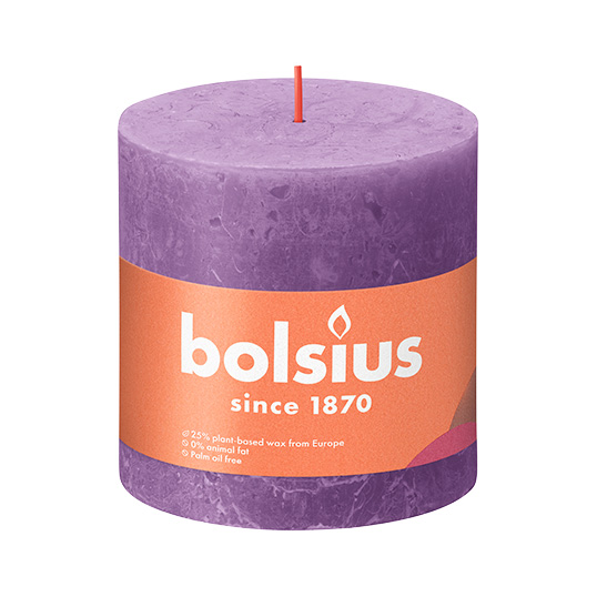 Bolsius Stompkaars Rustiek Shine Ø10x10 cm - Vibrant Violet