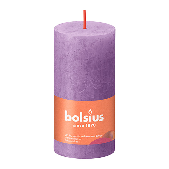Bolsius Stompkaars Rustiek Shine Ø5x10 cm - Vibrant Violet
