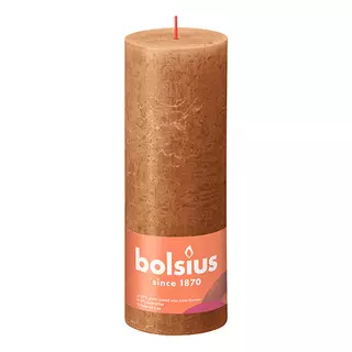 Bolsius Stompkaars Rustiek Shine Ø6,8x19 cm - Spice Brown