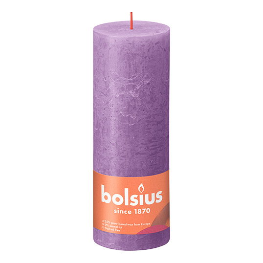 Bolsius Stompkaars Rustiek Shine Ø6,8x19 cm - Vibrant Violet