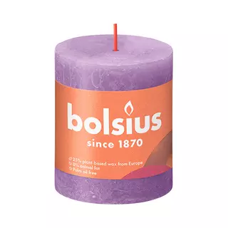 Bolsius Stompkaars Rustiek Shine Ø6,8x8 cm - Vibrant Violet