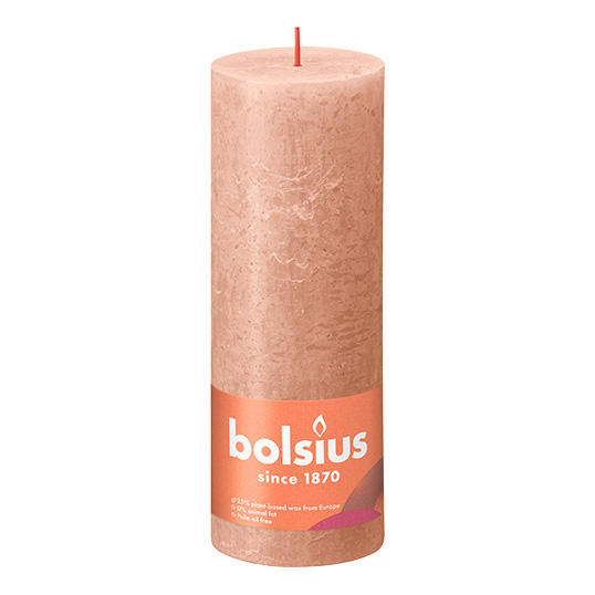 Bolsius Stompkaars Rustiek Shine Ø6,8x19 cm - Creamy Caramel