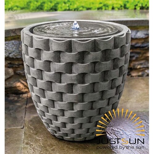 JustSun Fontein Rond Met Solar - 33x33x57 cm